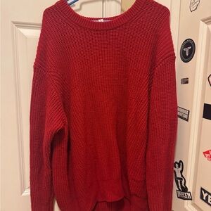 Athleta Vibrant Red Crew Neck Sweater
